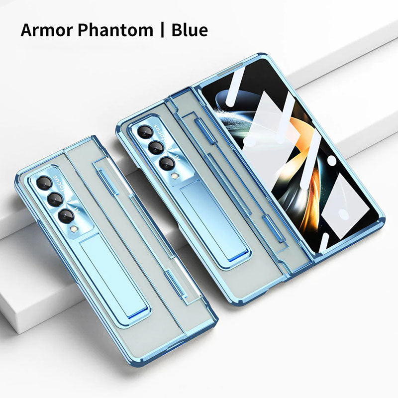 Armor Phantom Transparent Frosted Stand Hinge Phone Case For Samsung Galaxy Z Fold3 Fold4 5G With Screen Protectro🔥Buy 2 Free Shipping🔥