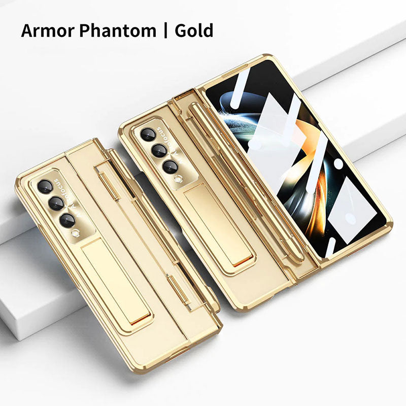 Armor Phantom Transparent Frosted Stand Hinge Phone Case For Samsung Galaxy Z Fold3 Fold4 5G With Screen Protectro🔥Buy 2 Free Shipping🔥