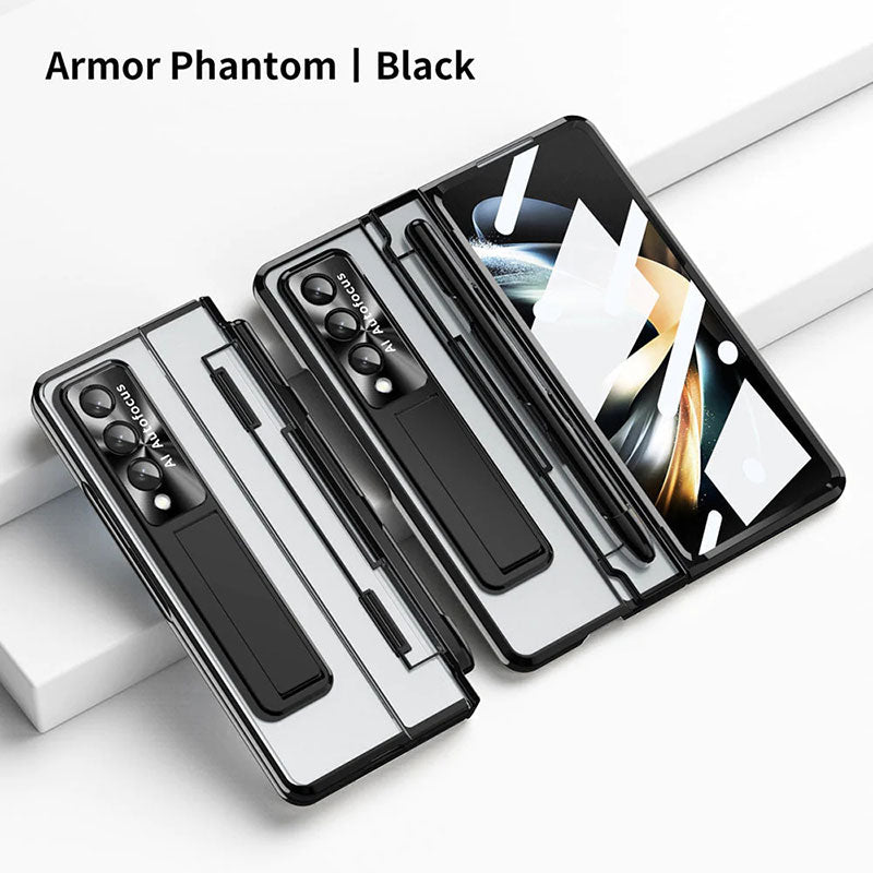 Armor Phantom Transparent Frosted Stand Hinge Phone Case For Samsung Galaxy Z Fold3 Fold4 5G With Screen Protectro🔥Buy 2 Free Shipping🔥