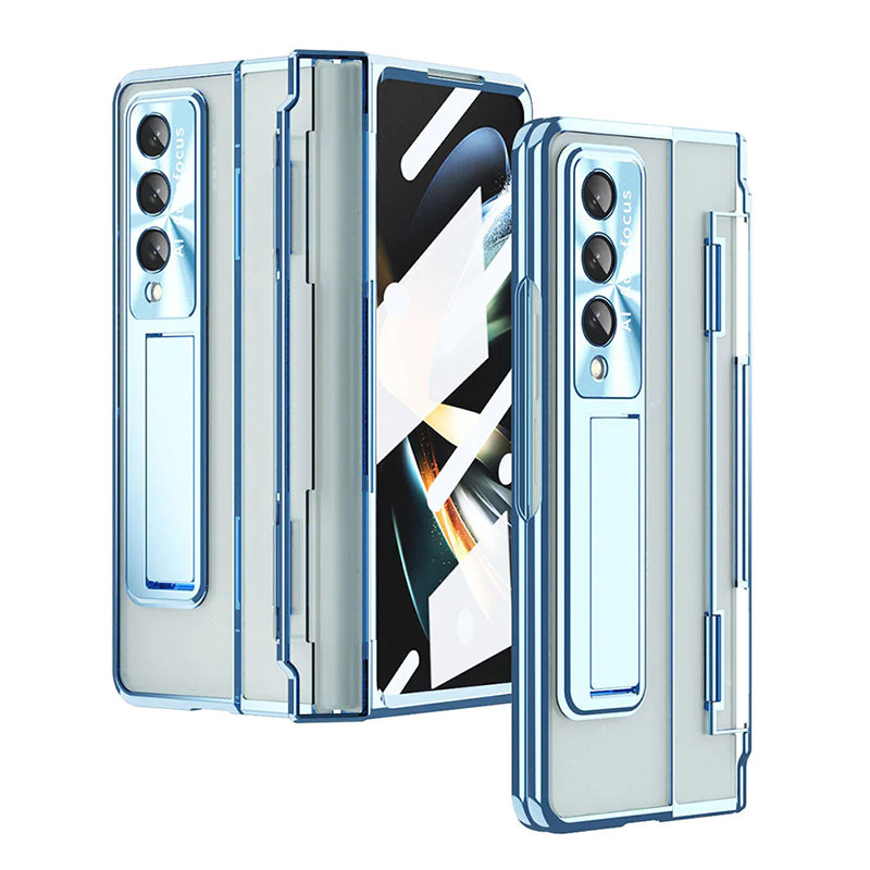 Armor Phantom Transparent Frosted Stand Hinge Phone Case For Samsung Galaxy Z Fold3 Fold4 5G With Screen Protectro🔥Buy 2 Free Shipping🔥