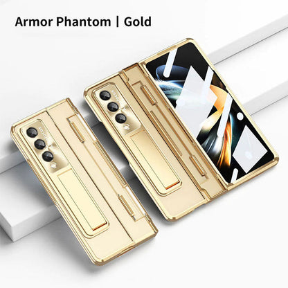 Armor Phantom Transparent Frosted Stand Hinge Phone Case For Samsung Galaxy Z Fold3 Fold4 5G With Screen Protectro🔥Buy 2 Free Shipping🔥