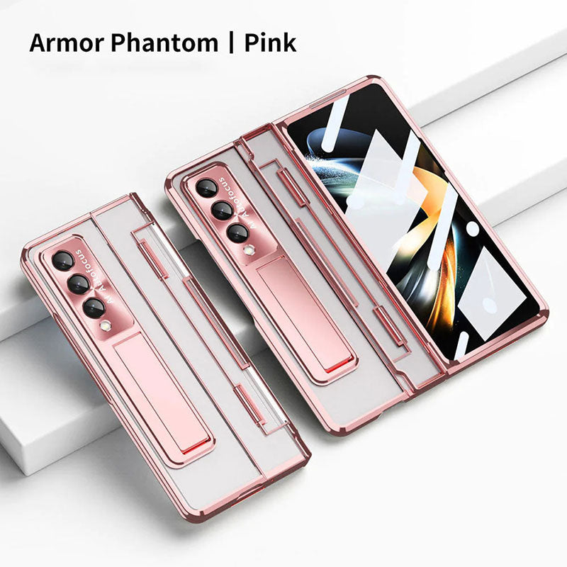 Armor Phantom Transparent Frosted Stand Hinge Phone Case For Samsung Galaxy Z Fold3 Fold4 5G With Screen Protectro🔥Buy 2 Free Shipping🔥