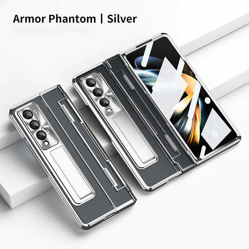 Armor Phantom Transparent Frosted Stand Hinge Phone Case For Samsung Galaxy Z Fold3 Fold4 5G With Screen Protectro🔥Buy 2 Free Shipping🔥