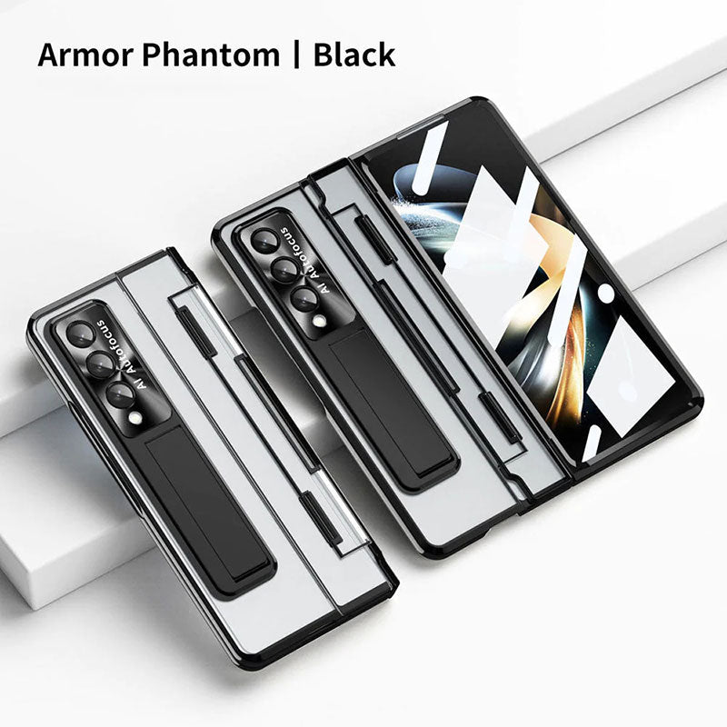 Armor Phantom Transparent Frosted Stand Hinge Phone Case For Samsung Galaxy Z Fold3 Fold4 5G With Screen Protectro🔥Buy 2 Free Shipping🔥