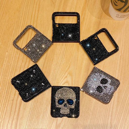 Luxury Sparkling Rhinestone Skull Phone Case For Samsung Galaxy Z Fold3 Fold4 5G